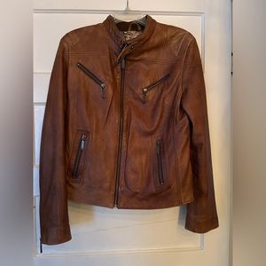 Chestnut brown leather jacket